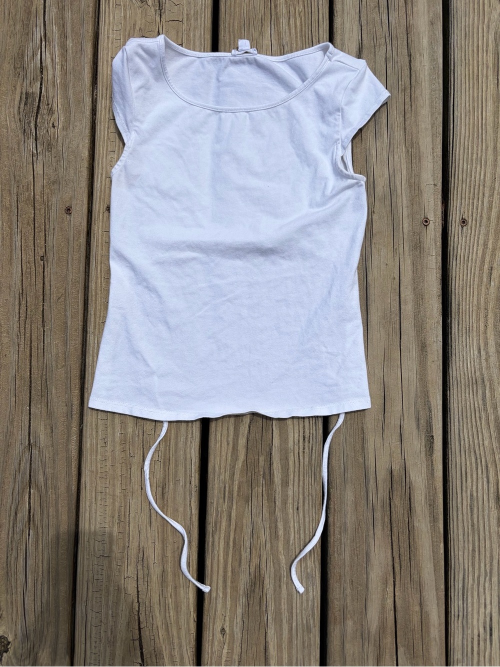Garage White Tee with Open Back